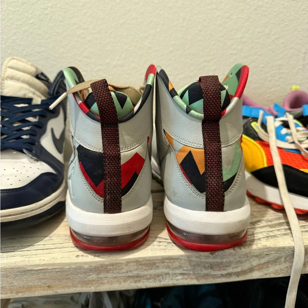 Jordan Gray Sneakers with Multicolor Accents